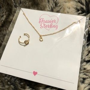 Initial Ring and Necklace Set